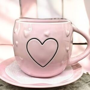 NEW Rae Dunn Valentine's heart cup and saucer